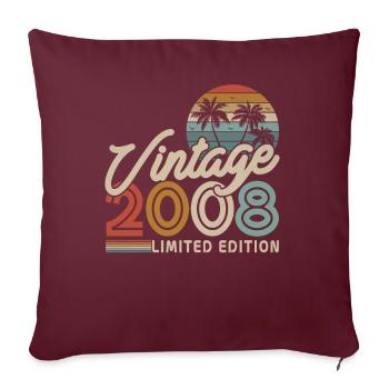 Millésime 2008 Cadeau 15/16 ans - Housse de coussin décorative 45 x 45 cm - bordeaux - Devant