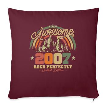 Cadeau d’anniversaire Vintage 2007 - Housse de coussin décorative 45 x 45 cm - bordeaux - Devant