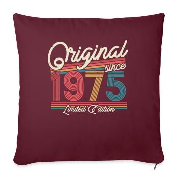 Geschenk 1975er Jahrgang 48/49 Jahre - Sofakissenbezug 45 x 45 cm - Burgunderrot - Vorne