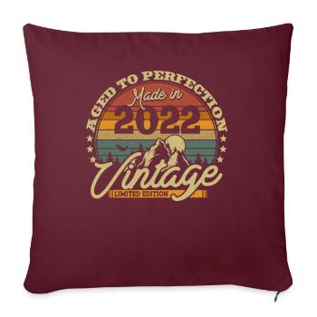 1/2 an cadeau d’anniversaire vintage 2022 - Housse de coussin décorative 45 x 45 cm - bordeaux - Devant