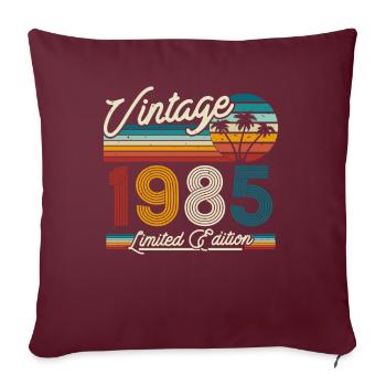 Vintage 1985 Geschenkidee - Sofakissenbezug 45 x 45 cm - Burgunderrot - Vorne