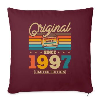 Vintage 1997 Cadeau d’anniversaire - Housse de coussin décorative 45 x 45 cm - bordeaux - Devant