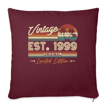 1999 Jahrgang Retro - Sofakissenbezug 45 x 45 cm - Burgunderrot - Vorne