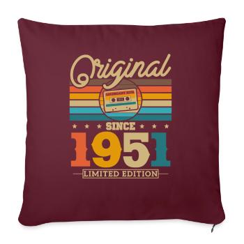 Millésime 1951 Anniversaire - Housse de coussin décorative 45 x 45 cm - bordeaux - Devant