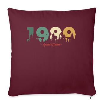 Cadeau d’anniversaire Vintage Nature 1989 - Housse de coussin décorative 45 x 45 cm - bordeaux - Devant