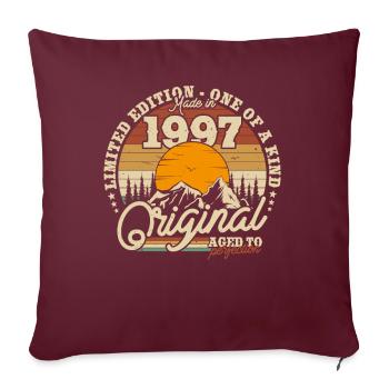 Vintage 1997 Cadeau d’anniversaire - Housse de coussin décorative 45 x 45 cm - bordeaux - Devant