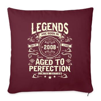 Légendaire depuis 2008 - Housse de coussin décorative 45 x 45 cm - bordeaux - Devant