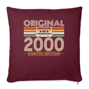 Année légendaire de naissance 2000 - Housse de coussin décorative 45 x 45 cm - bordeaux - Devant