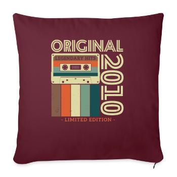 Einzigartiger Jahrgang 2010: Retro-Charme - Sofakissenbezug 45 x 45 cm - Burgunderrot - Vorne