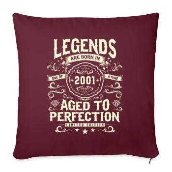 Légendaire 22e anniversaire 2001 - Housse de coussin décorative 45 x 45 cm - bordeaux - Devant