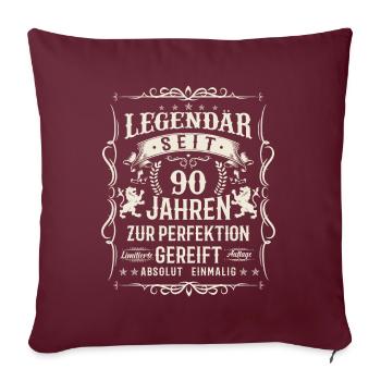 Legendäre 90 Jahre - Sofakissenbezug 45 x 45 cm - Burgunderrot - Vorne