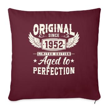Millésime 71 : Né en 1952 - Housse de coussin décorative 45 x 45 cm - bordeaux - Devant