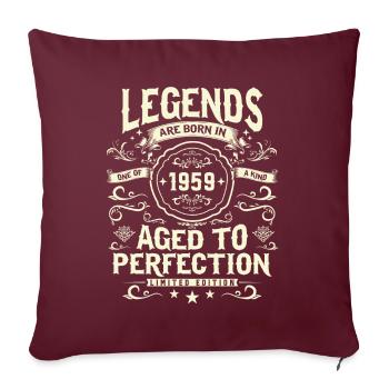 Vintage 1959 - Cadeau d’anniversaire unique - Housse de coussin décorative 45 x 45 cm - bordeaux - Devant