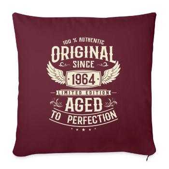 Cadeau 60e anniversaire 1964 Vintage - Housse de coussin décorative 45 x 45 cm - bordeaux - Devant