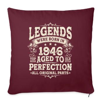 Cadeau d’anniversaire vintage 1946 77/78 - Housse de coussin décorative 45 x 45 cm - bordeaux - Devant