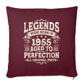 Légende de l’anniversaire 1955 - Housse de coussin décorative 45 x 45 cm - bordeaux - Devant