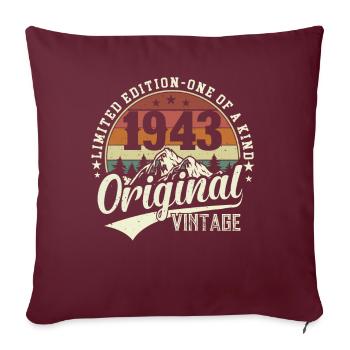 Millésime légendaire 1943 - Housse de coussin décorative 45 x 45 cm - bordeaux - Devant