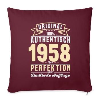 Retro 1958: Vintage Geschenkideen - Sofakissenbezug 45 x 45 cm - Burgunderrot - Vorne