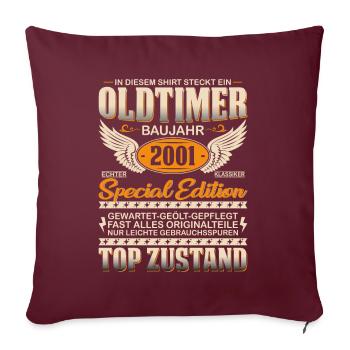 Vintage Geschenke 2001 - Sofakissenbezug 45 x 45 cm - Burgunderrot - Vorne