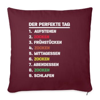 Zockertraum - Sofakissenbezug 45 x 45 cm - Burgunderrot - Vorne