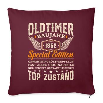 Vintage Oldtimer Baujahr 1952 - Sofakissenbezug 45 x 45 cm - Burgunderrot - Vorne
