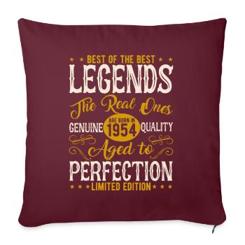 Millésime 1954 Anniversaire - Housse de coussin décorative 45 x 45 cm - bordeaux - Devant