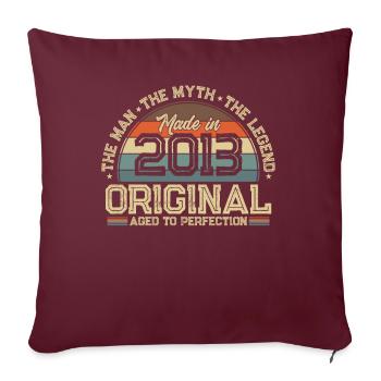 Unique depuis 2013 - Housse de coussin décorative 45 x 45 cm - bordeaux - Devant