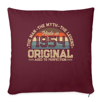 Millésime 1954 - Housse de coussin décorative 45 x 45 cm - bordeaux - Devant