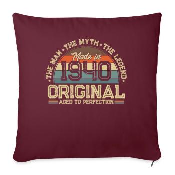 Millésime 1940 : 84e anniversaire légendaire - Housse de coussin décorative 45 x 45 cm - bordeaux - Devant