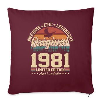 1981 - Une année de légendes - Housse de coussin décorative 45 x 45 cm - bordeaux - Devant
