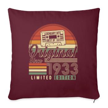 1933 : 90e anniversaire légendaire - Housse de coussin décorative 45 x 45 cm - bordeaux - Devant