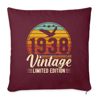 Légendaire 86e anniversaire Style rétro 1938 - Housse de coussin décorative 45 x 45 cm - bordeaux - Devant