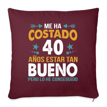 Célébration du 40e anniversaire Vintage - Housse de coussin décorative 45 x 45 cm - bordeaux - Devant