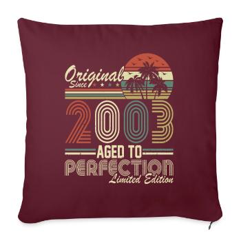 Millésime 2003 Anniversaire - Housse de coussin décorative 45 x 45 cm - bordeaux - Devant