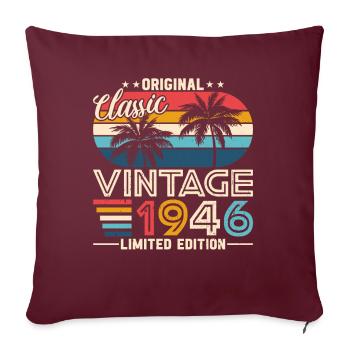 78 Ans Anniversaire Millésime 1946 - Housse de coussin décorative 45 x 45 cm - bordeaux - Devant