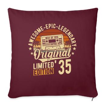 Légendaire 89e anniversaire 1935 - Housse de coussin décorative 45 x 45 cm - bordeaux - Devant