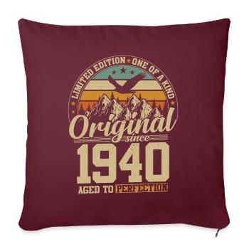 Vintage Anniversaire 84 Ans 1940 - Housse de coussin décorative 45 x 45 cm - bordeaux - Devant