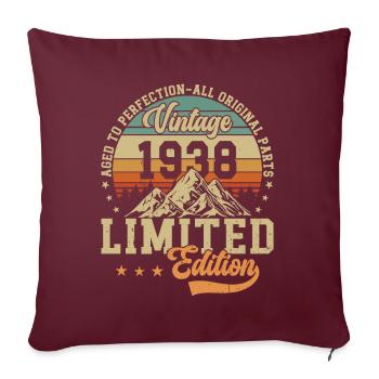 Légendaire 86e anniversaire Millésime 1938 - Housse de coussin décorative 45 x 45 cm - bordeaux - Devant