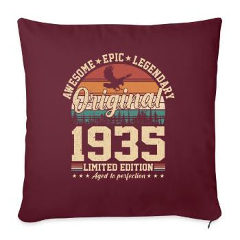 Légendaire 89e anniversaire 1935 - Housse de coussin décorative 45 x 45 cm - bordeaux - Devant