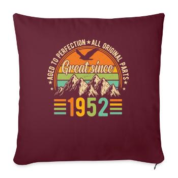 Légendaire 72e anniversaire 1952 - Housse de coussin décorative 45 x 45 cm - bordeaux - Devant