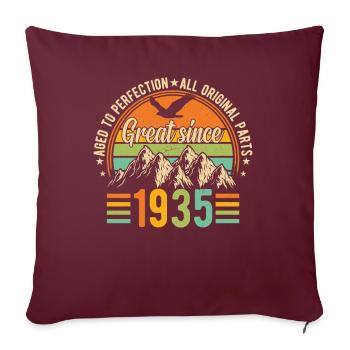 Légendaire 89e anniversaire 1935 - Housse de coussin décorative 45 x 45 cm - bordeaux - Devant