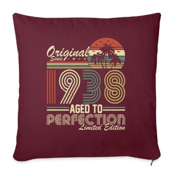 Millésime légendaire 1938 - Housse de coussin décorative 45 x 45 cm - bordeaux - Devant