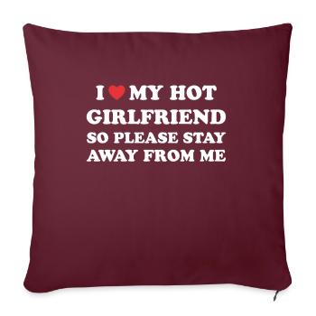 Amour À Ma Copine Chaude - Housse de coussin décorative 45 x 45 cm - bordeaux - Devant