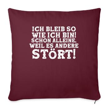 Einzigartig und Selbstbewusst - Sofakissenbezug 45 x 45 cm - Burgunderrot - Vorne