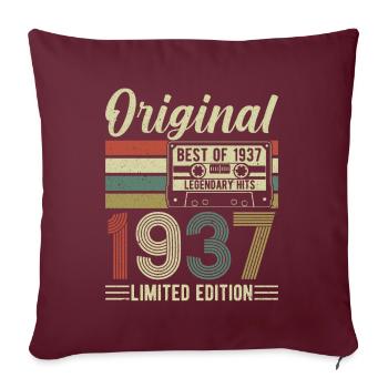 Légendaire 87 Anniversaire 1937 - Housse de coussin décorative 45 x 45 cm - bordeaux - Devant