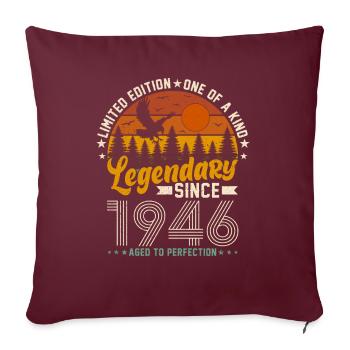 Vintage Anniversaire 78 - Légendaire Millésime 1946 - Housse de coussin décorative 45 x 45 cm - bordeaux - Devant
