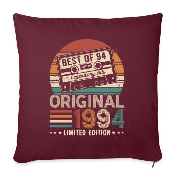 Jeune, sauvage et 30 ans - Édition 1994 - Housse de coussin décorative 45 x 45 cm - bordeaux - Devant