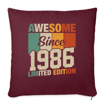 Millésime 1986 anniversaire anniversaire - Housse de coussin décorative 45 x 45 cm - bordeaux - Devant
