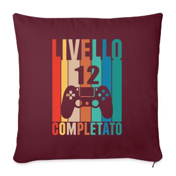 Niveau 12 Terminé 12 Années de jeu Niveau 12 - Housse de coussin décorative 45 x 45 cm - bordeaux - Devant
