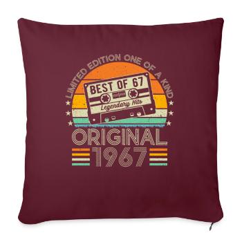 1967 Anniversaire Né en 1967 vintage Rétro. Editio - Housse de coussin décorative 45 x 45 cm - bordeaux - Devant
